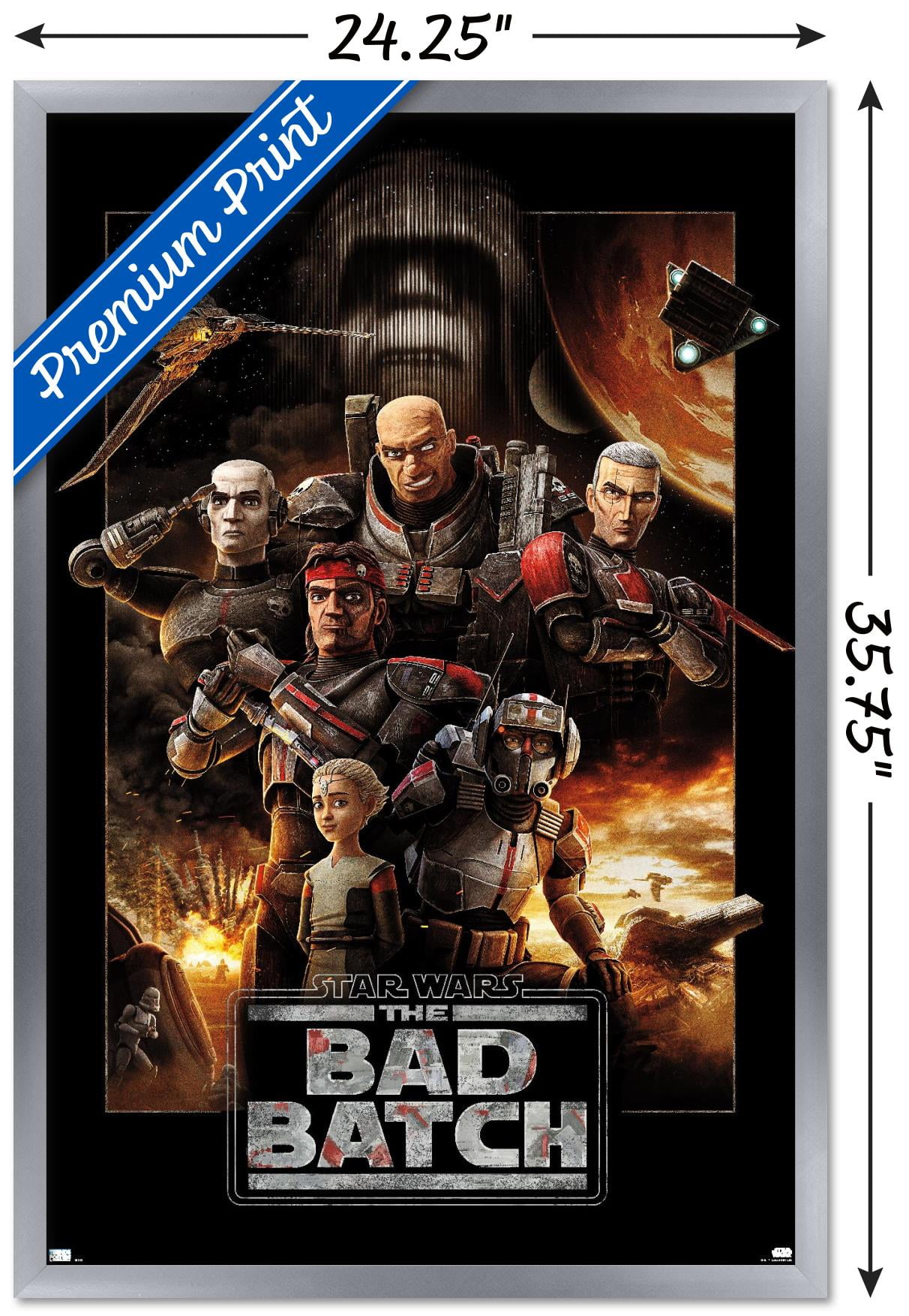 Star Wars: The Bad Batch - One Sheet Wall Poster, 22.375" x 34", Framed