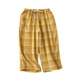 thumbnail image 5 of WILLBEST Pantalones Casuales para Mujer, Ligeros, de Tela Suave, Holgados, de Verano, Estilo Capri, a Cuadros Japoneses, Lavables, para Uso Diario. Extra Grande, 5 of 5