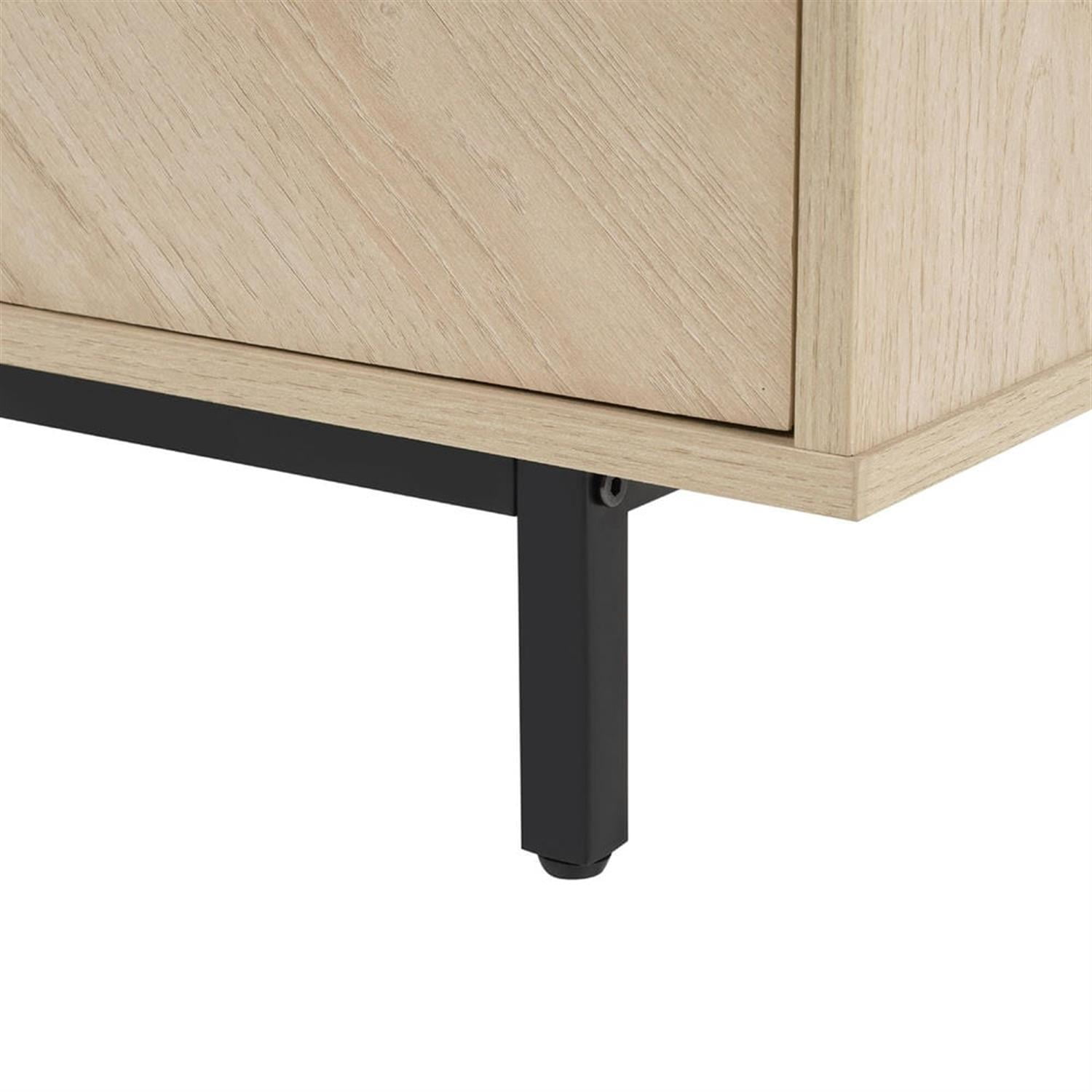 Demi Bonn Storage Cabinet with Doors, Modern Accent Cabinet,Wood Grain Decoratio Buffet Sideboards for Living Room, Kitchen, Enterway, Beige