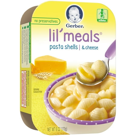 Gerber Lil Meals, Pasta Shells and Cheese, 6 oz Tray - Walmart.com