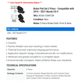 thumbnail image 2 of Brake Pad Set 2 Piece - Compatible with 2016 - 2021 Mazda CX-9 2017 2018 2019 2020, 2 of 2