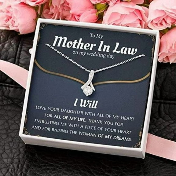 Gonlux Customized Mother in Law Gift On Wedding Day from Groom, Future Mother-in-Law - Alluring Beauty Necklace, Mom Birthday Gift Mother's Day