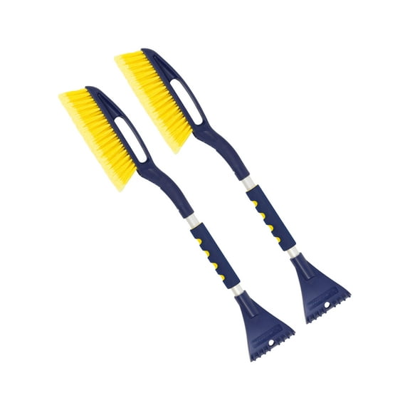 Michelin Heavy Duty 25 inch Snow Brush With Ice Scraper Blue Yellow Pack of 2