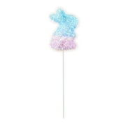 Way to Celebrate Easter Blue and Purple Ombre Tinsel Bunny 10" Decorative Pick