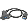 thumbnail image 2 of Tripp Lite USB 3.0 Keystone/Panel Mount Coupler Cable (F/F), All-in-One, Angled Connector, Black, 1 ft. (U325-001-KPA-BK), 2 of 5