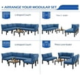 thumbnail image 5 of YODOLLA 7 Pieces Outdoor Patio furniture Set Clearance Metal Patio Sectional Sofa Set on sale with Navy Blue Cushions, 5 of 10