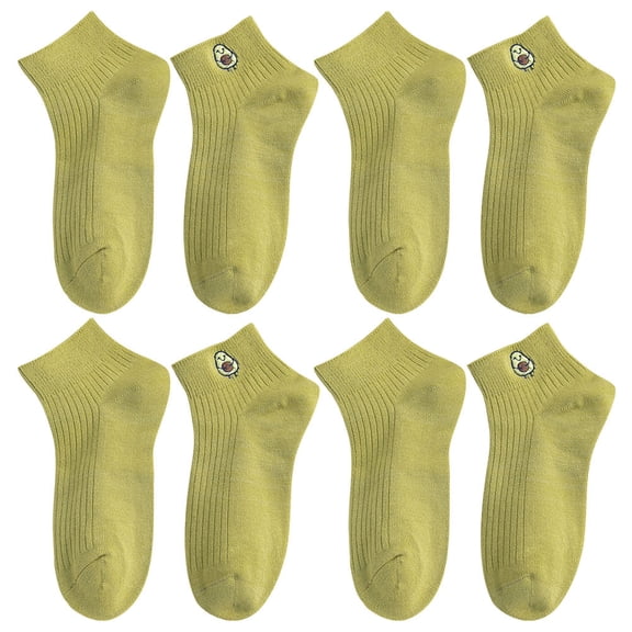 DRAFIDEEP 4Pairs Lightweight Short Socks Olive Green Breathable Wearable Ankle Socks