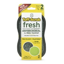Tuff-Scrub Fresh Microfiber Scrub-N-Wipe Cleaning Sponge Pad, 2 Pack Regular Size