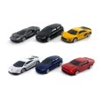 thumbnail image 1 of Just For Laughs 6 coches de metal fundido a presión escala 1:64 mini coches con licencia oficial: Lamborghini Gallardo Superleggara Dodge Challenger Maserati Levante GTS Ford GT Audi R8 Coupe Volkswag, 1 of 1