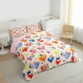 thumbnail image 3 of jejeloiu Graffiti Loves Pattern Full Size Comforter Sets,Cute Hearts Crown Bedding Comforter Set,Multicolor Oil Painting Bedding Sets For Girls Kids,Luxury Bedroom Decor Reversible,3 Pieces, 3 of 8