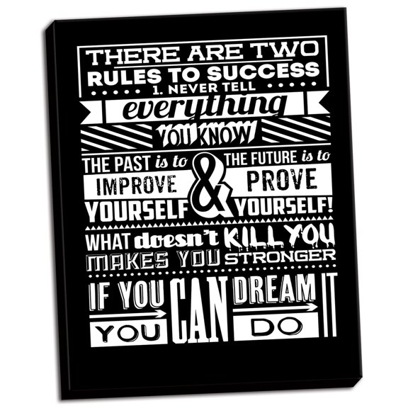 Gango Home Decor Vertical Success by TypeLike (Ready to Hang); One 16x20in Hand-Stretched Canvas