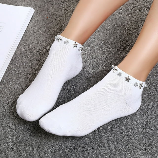 Kelon Socks Clearance Lady Short Socks Spring And Summer Simple Adult Socks Breathable Fashion Trend Broken Flower Pile Socks Simple Skin Color Printed Women's Socks