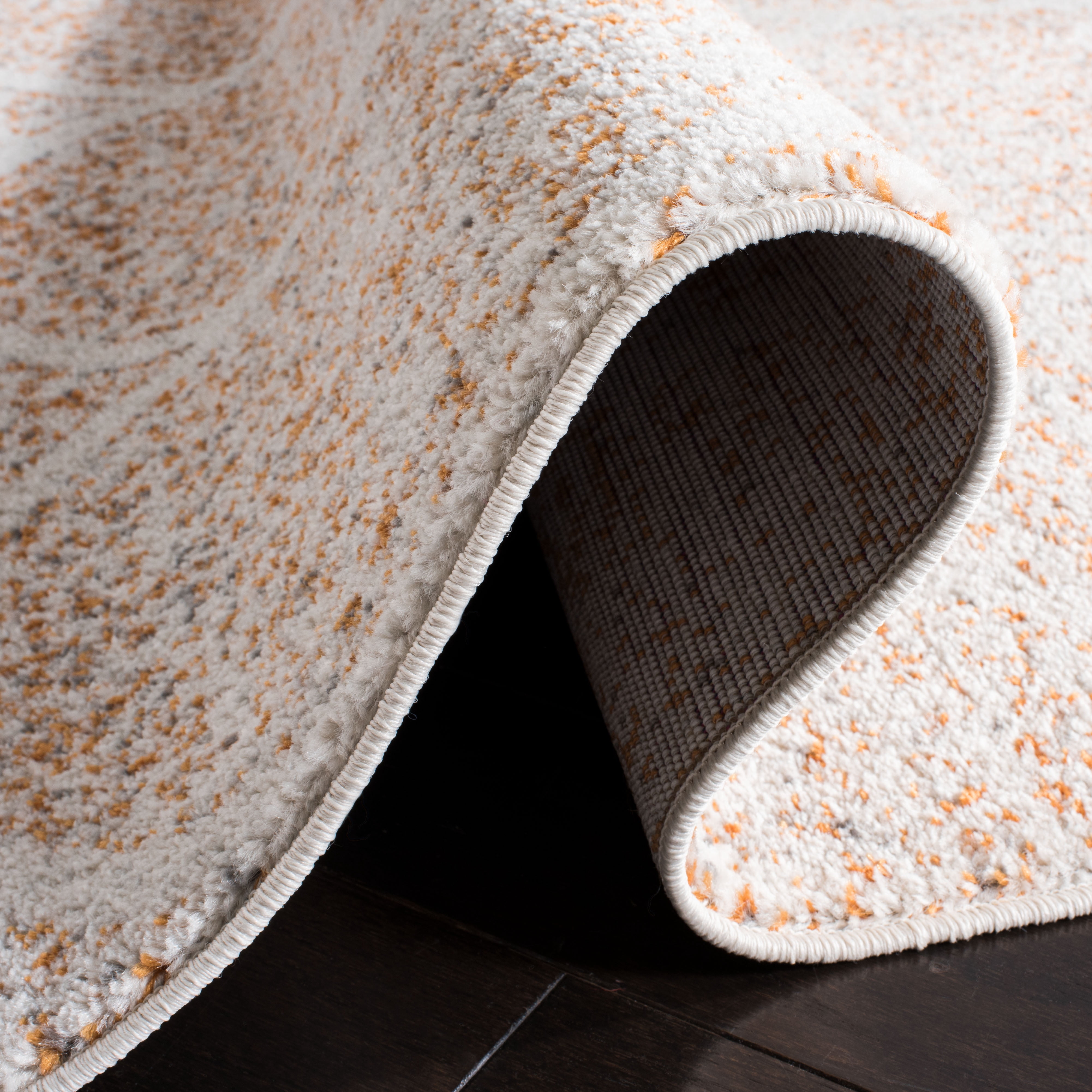 SAFAVIEH Madison Leighton Geometric Runner Rug, Cream/Orange, 2'3" x 6'
