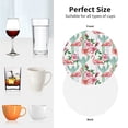 thumbnail image 6 of Picia Flamingo Flower Printed Leather Coasters for Drinks, 4" Drink Coasters Set of 4 for Tabletop Protection, Handmade Luxurious Home Décor and Housewarming Gift -Round Shape, 6 of 6
