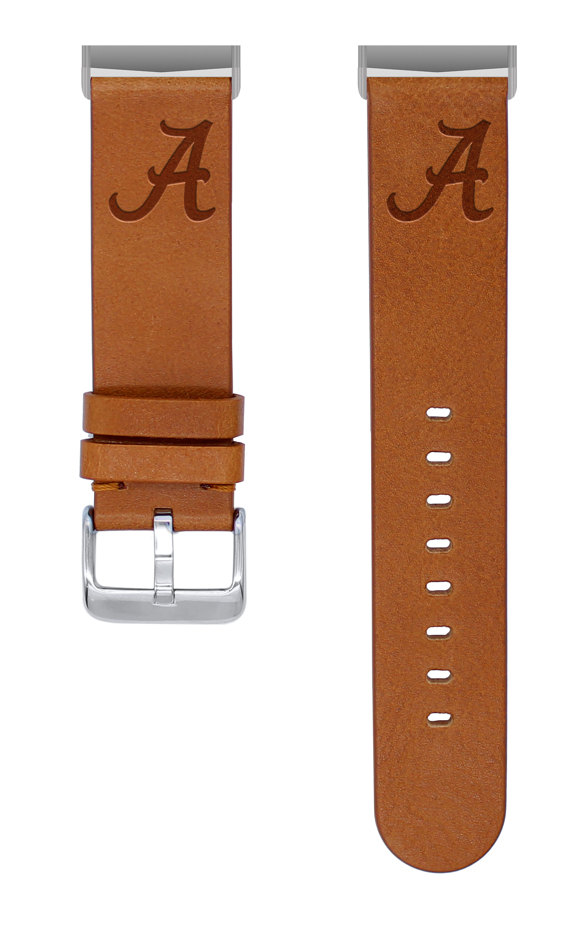 Crimson Tide Premium Leather Unisex Watch Band for FitBit Versa 3 and Sense (Long Tan) by Affinity Bands
