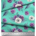 thumbnail image 3 of Soimoi Poly Georgette Fabric Leaves,Succulent & Anemone Flower Printed Fabric 1 Yard 42 Inch Wide, 3 of 3