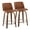 Multi-color, variant on Carson Carrington Vallberga 24" Counter Stool with Walnut Wood Base (Set of 2) Camel Faux Leather/Square Chrome Footrest Chrome Finish, Walnut Finish