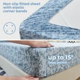 thumbnail image 3 of Bedmoon Soft Microfiber Adult Bed Sheet Set with Deep Pocket,4 Piece Full Sheet Set,Azure Floral, 3 of 5