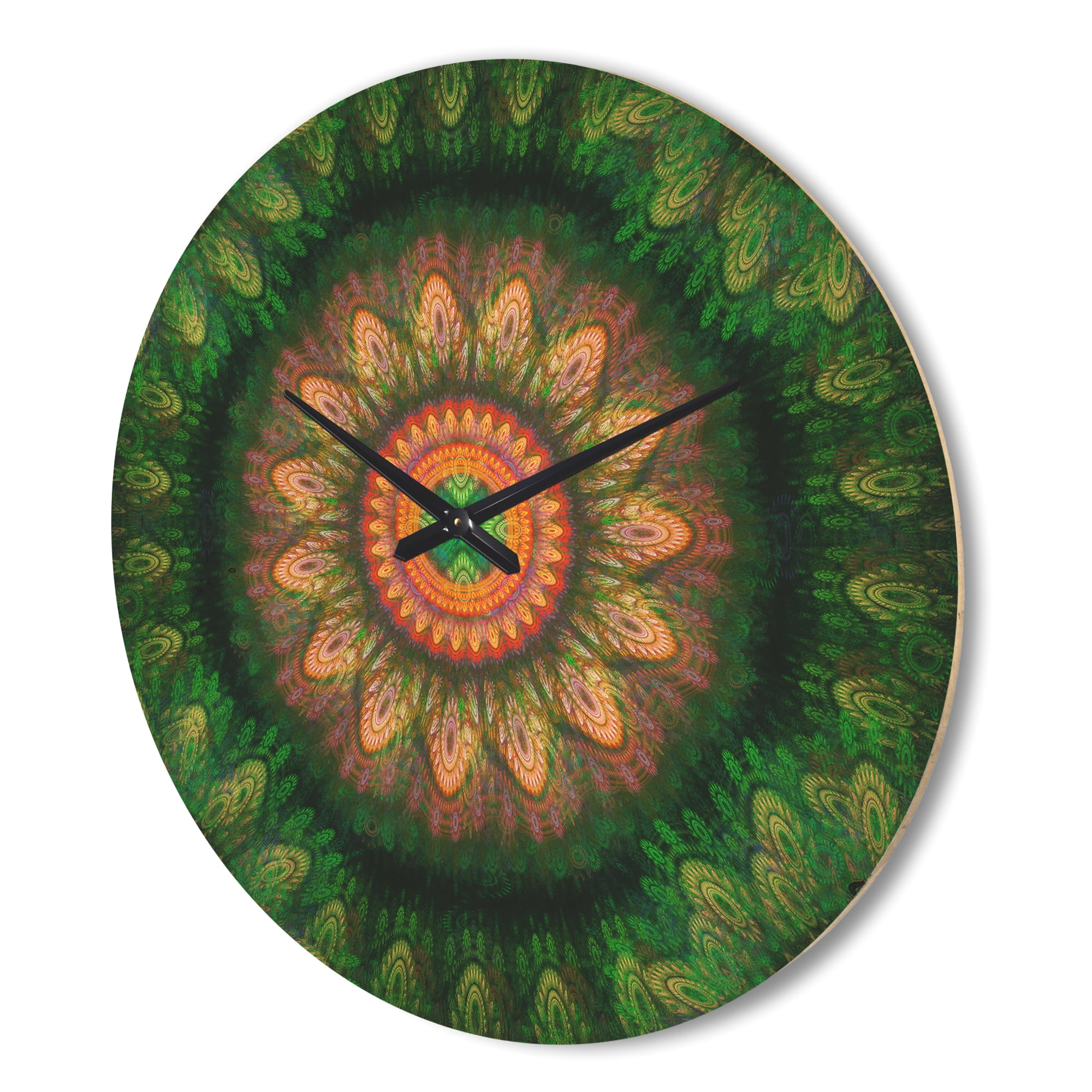 Designart 'The Fractal Pattern of The Gear System ' Modern Wood Wall Clock
