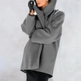 thumbnail image 6 of Women's Wool Blend Pea Coat Single Breasted Trench Coats Spring Fall Casual Lightweight Jackets Overcoat Gray 3XL, 6 of 9