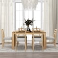 thumbnail image 3 of Harper & Bright Designs 7 Piece Extendable Dining Table Set for 6 Wooden Mutifunctional Dining Table with 12” Leaf and 2 Drawers, 6 Dining Chairs with Soft Cushion, Natural Wood Wash, 3 of 20
