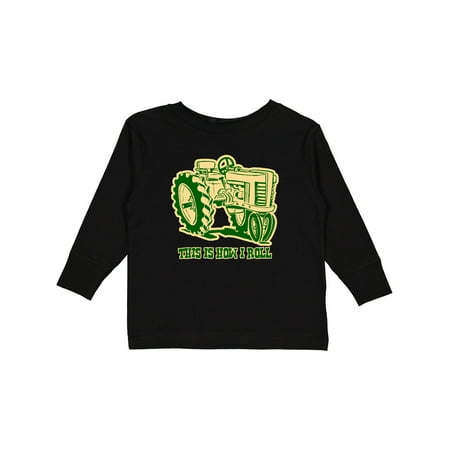 

Inktastic This is How I Roll Tractor GRN Gift Toddler Boy or Toddler Girl Long Sleeve T-Shirt