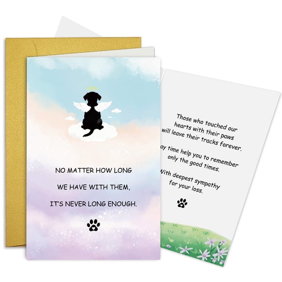 Tarjeta de condolencias Oamiolek Dog Loss para dueño de una mascota con sobre
