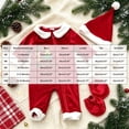 thumbnail image 4 of WUANDIXFA Baby Boy Christmas Clothes Velvet Santa Romper Set with Hat & Mittens Long Sleeve Zipper Jumpsuit,Red,1-3 Months, 4 of 9