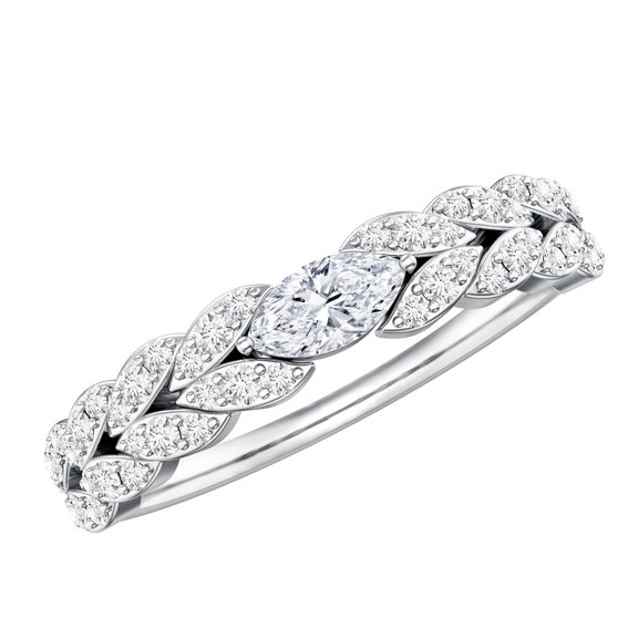 Rosec Jewels Lab Created Diamond Anniversary Band Ring (EF-VS Quality Certified) - Ready to Gift, 925 Sterling Silver, US 4.00