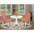 thumbnail image 2 of Pemberly Row 3-piece Dining Set with Leather Seat in White/Pink, 2 of 6