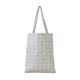 thumbnail image 5 of Jumpingount Bolso de hombro de lona, ​​bolso de mano estampado, cuaderno para estudiantes, bolso cuadrado, viaje, vacaciones, escuela, paquete Cuadros grises 2piezas, 5 of 6