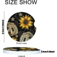 thumbnail image 2 of Car Coasters 2 Pack Stone Car Cup Holder Panda Sunflowers Absorbent Drink Car Coaster Ceramic Set Small 2.56 inch Cup Coasters, 2 of 6