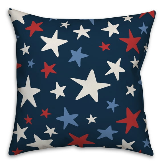 Creative Products Red White and Blue Stars 16x16 Indoor / Outdoor Pillow