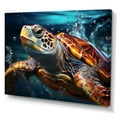 thumbnail image 2 of Designart "Turtle Serenity Depicted Abstractly II" Animals Turtle Wall Art Living Room, 2 of 7