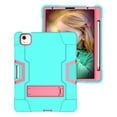 thumbnail image 4 of Allytech iPad Air 5 Case 2022, iPad Air 4 Case 2020, Heavy Duty Protection Shockproof Build In Kickstand Pencil Holder Kids Friendly Case for Apple iPad Air 5th 4th Generation, BlackAqua/Rose, 4 of 7