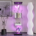 thumbnail image 4 of VISWILD Display Cabinet with Glass Doors, 65" Storage Cabinet with LED, 4-Tier Curio Cabinet & Bookshelf, Suitable for Home Office, Black, 4 of 9