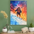 thumbnail image 2 of Beauceron Dog Canvas Skiing Stretched Canvas Size 8x12 – Funny Beauceron Dog Canvas Wall Decor, Funny Dog Wall Art for Skiing Room, 2 of 5