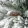 thumbnail image 6 of 6.5ft Snow Flocked Christmas Tree with Lights, Pine Christmas Tree Prelit with Pine Cones, Foot Pedal 1040 Branch Tips, 650 Warm Lights and Metal Stand by Homestock, 6 of 10