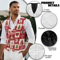 thumbnail image 6 of Yuyamidu Red Christmas Men's Classic Slim Fit Dress Vest Formal Wedding Prom Tuxedo Suit Vest with Pocket Lightweight Waistcoat Size XL, 6 of 7