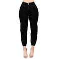 thumbnail image 4 of Fashion2Love Women's Juniors/Plus Size Elastic High Waist Denim Joggers Pants, 4 of 6