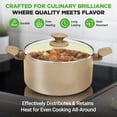thumbnail image 4 of NutriChef 75-Piece Non-Stick Pots and Pans Set, Complete Ceramic Cookware Set with Bakeware, Utensils, Knife Set, & Accessories, Stain-Resistant, Food-Grade Safe, Cream/Brown, 4 of 7