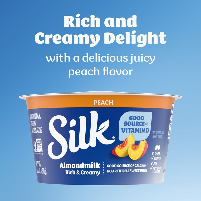 Silk Dairy Free, Peach Plant Based, Almond Milk Yogurt Alternative