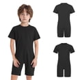 thumbnail image 5 of Moggemol Gymnastics Leotard for Kids Boys Girls Special Needs Adaptive Romper Short Sleeve Dance Black 10, 5 of 6