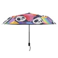 thumbnail image 2 of Pandas with Rainbow Compact Sun Umbrella Windproof Travel Umbrellas for Rain Strong Portable UV Protection, 2 of 8