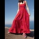 thumbnail image 5 of Vestido Bohemio de Verano para Mujer, Bordado, Sin Mangas, Fruncido, Holgado, para Playa y Vacaciones Rojo XL, 5 of 8