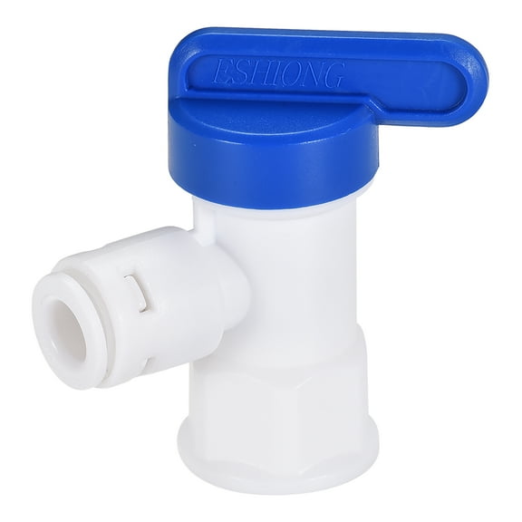 Elbow Ball Valve Quick Connect Fitting 1/4" Tube Outer Dia. G1/4 Female Thread for Water Purifiers Blue and White 2Pcs