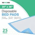 thumbnail image 2 of REMEDIES 30 x 36” Large Disposable Bed Pads for Adults Incontinence Pads Puppy Pads, 25 Pack, 2 of 7