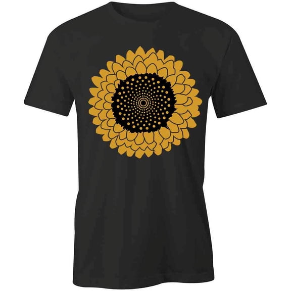 Sunflower T-Shirt | Pretty Flower Black Tee Gift