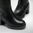 thumbnail image 5 of DREAM PAIRS Womens Knee-High Block Heel Boots with Round Toe and Smooth PU Upper, 5 of 5