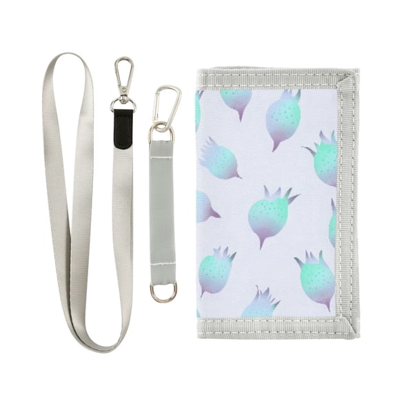 JIALIOU Nylon Trifold Card Wallet with ID Window Zipper Pocket for Men Women Teen Green Blue Pitaya